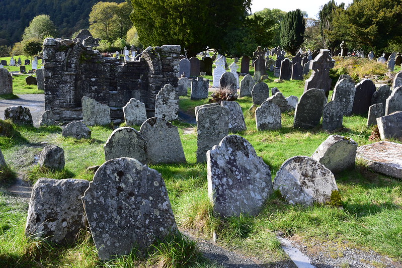 Grave yard in Glendalough, Co. Wicklow, Ireland 